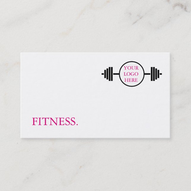 Modern Black  & White Fitness Business Card (Front)