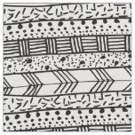 Modern black white geometric brushstrokes fabric
