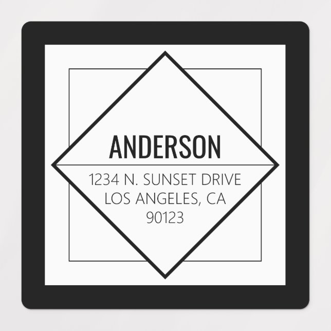 Modern Black & White Geometric  Labels (Design 1)