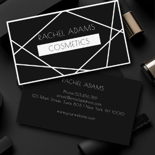 Modern Black & White Geometric  Minimalist Bold  Business Card