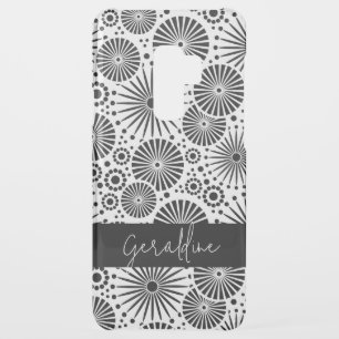 Modern black white geometric starburst Name  Uncommon Samsung Galaxy S9 Plus Case