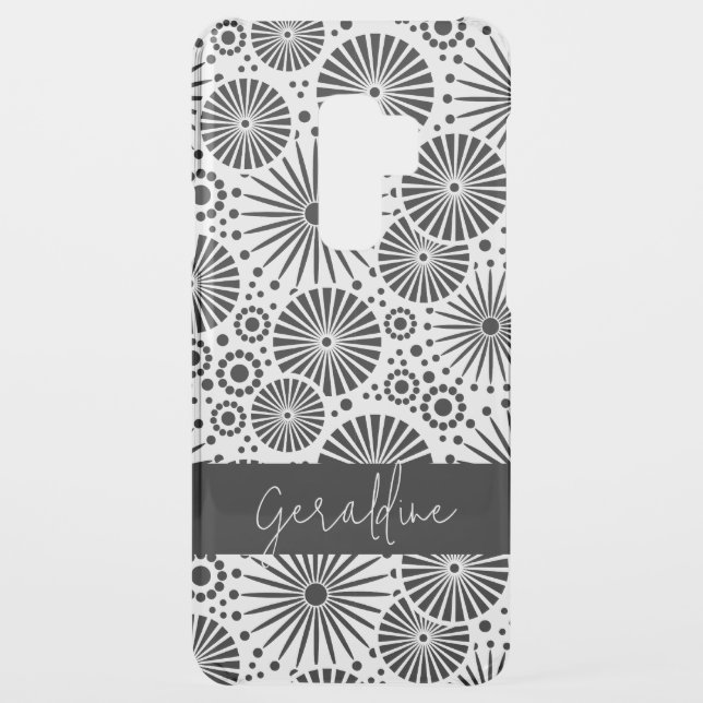 Modern black white geometric starburst Name  Uncommon Samsung Galaxy Case (Back)