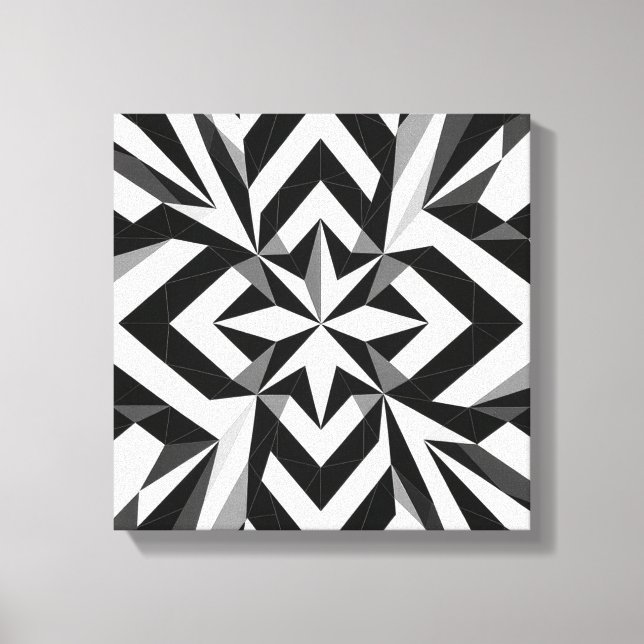 Modern Black & White Geometric Wall Art (Front)