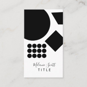 Modern Black White Geometrical Shapes Circular Dot Business Card