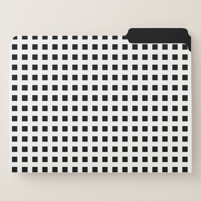 Modern black white gingham minimalist pattern file folder (Front Right)
