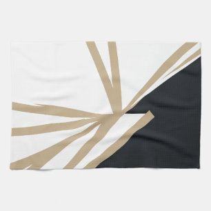 Modern Black White Gold Abstract Kitchen Towel