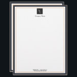 Modern Black White Gold with Logo Business Letterhead<br><div class="desc">This Professional Minimalistic Stylish letterhead is the perfect way to make a great first impression. With its sleek and simple design, your contact information stands out in a beautiful, eye-catching way. Whether you're a freelancer, small business owner, or corporate executive, this stylish business card is sure to make a lasting...</div>
