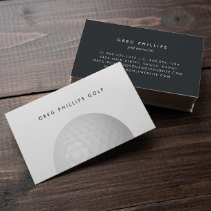 Modern Black & White Golf Pro or Instructor Business Card