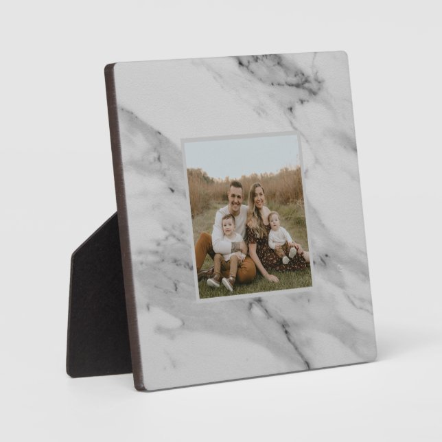 Modern black white gray marble pattern  plaque (Front)