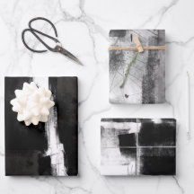 Modern Black White Gray Rustic Abstract s2