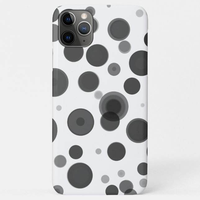 Modern Black White Grey Polka Dot Bubbles Minimal Case-Mate iPhone Case (Back)