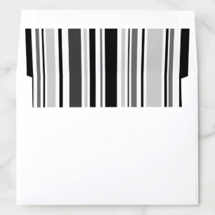 Modern Black White Grey Varied Stripes Pattern Envelope Liner