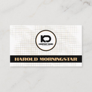 Modern Black White Grid with Qr and Logo Business Card