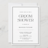 Modern Black & White Groom Shower