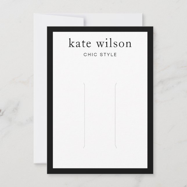 Modern Black White Hair Clip Display Invitation (Front)