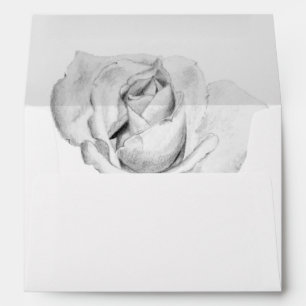 Modern Black White Hand Drawn Wedding Envelope