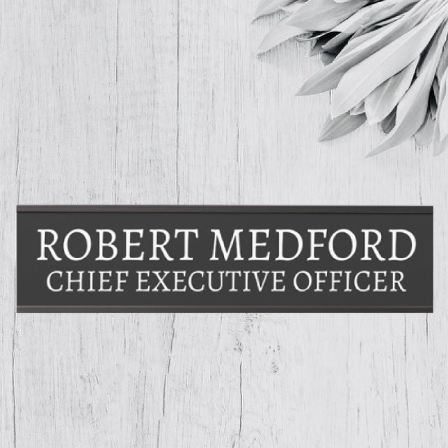 Modern Black & White Hanging Door Sign Name Plate (Creator Uploaded)