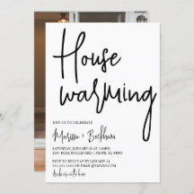 Modern Black & White Housewarming Invitation