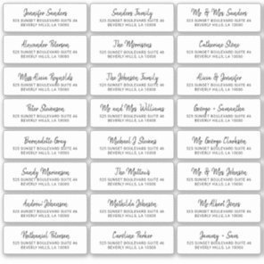 Modern black white individual guest address labels