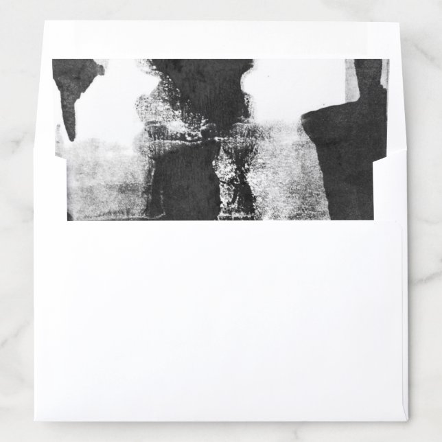 Modern Black + White Ink Wedding Envelope Liner (In Envelope)