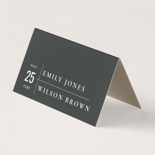 MODERN BLACK WHITE KRAFT TYPOGRAPHY WEDDING BUSINESS CARD