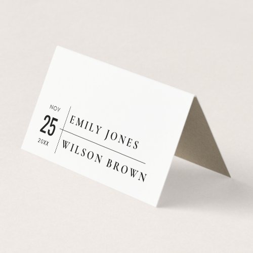 MODERN BLACK  WHITE KRAFT TYPOGRAPHY WEDDING BUSINESS CARD