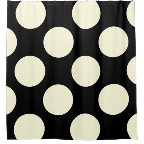 Modern black White Large Polka Dots Shower Curtain