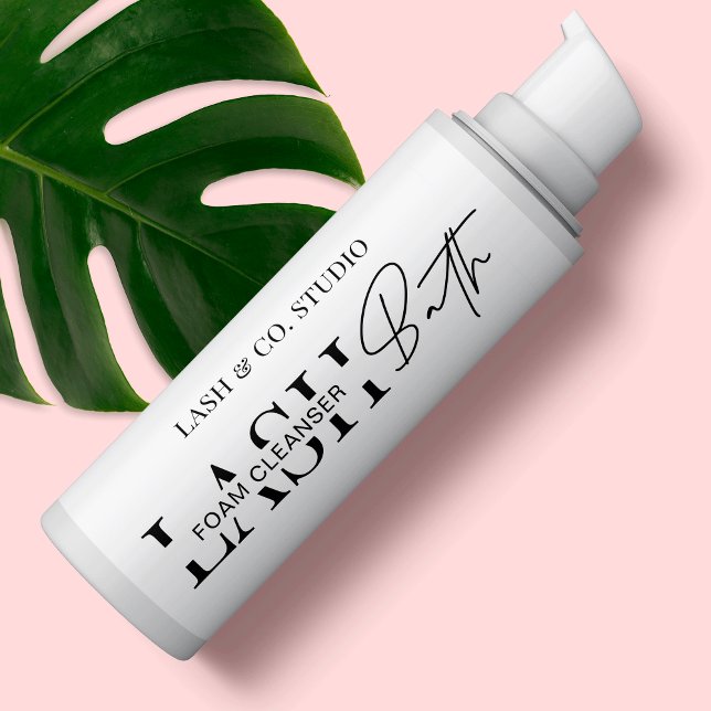Modern Black & White Lash Bath Cleanser Wraparound Rectangular Sticker (Creator Uploaded)