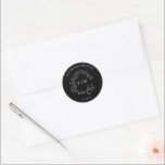 Modern Black White Leafy Crest Monogram Wedding Classic Round Sticker<br><div class="desc">Introducing our Modern Black White Leafy Crest Monogram Wedding Round Sticker - the perfect way to add a touch of elegance and sophistication to your wedding invitations. This stunning sticker features a hand drawn leafy wreath encircling a modern monogram, personalized in elegant typography. It's trimmed in a delicate frame for...</div>