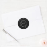 Modern Black White Leafy Crest Monogram Wedding Classic Round Sticker<br><div class="desc">Introducing our Modern Black White Leafy Crest Monogram Wedding Round Sticker - the perfect way to add a touch of elegance and sophistication to your wedding invitations. This stunning sticker features a hand drawn leafy wreath encircling a modern monogram, personalized in elegant typography. It's trimmed in a delicate frame for...</div>