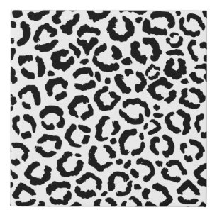 Modern Black White Leopard Animal Print Pattern