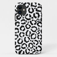 Modern Black White Leopard Animal Print Pattern