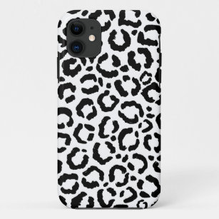 Modern Black White Leopard Animal Print Pattern iPhone 11 Case