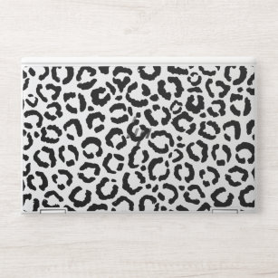 Modern Black White Leopard Animal Print Pattern HP Laptop Skin