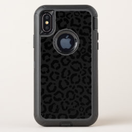 Modern Black White Leopard Animal Print Pattern OtterBox Defender iPhone X Case