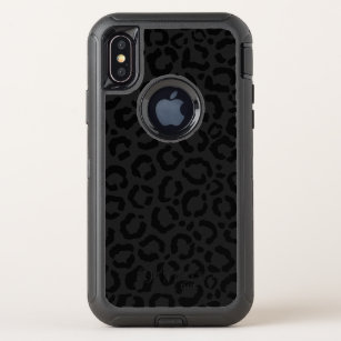 Modern Black White Leopard Animal Print Pattern OtterBox Defender iPhone X Case