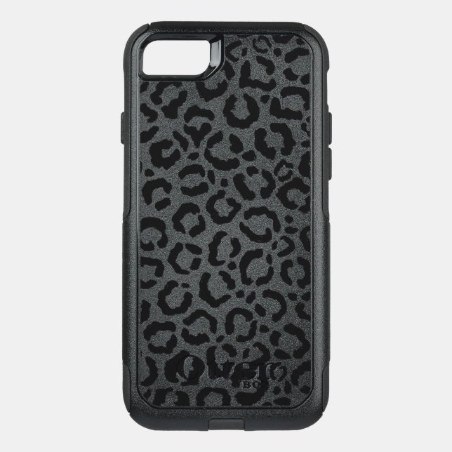 Modern Black White Leopard Animal Print Pattern Otterbox iPhone Case (Back)