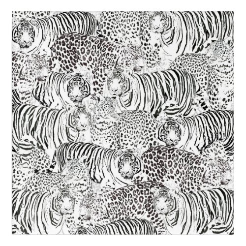 Modern Black White Leopard Tiger Animals Acrylic Print