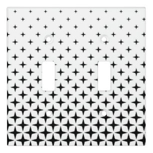 Modern Black & White Light Switch Cover
