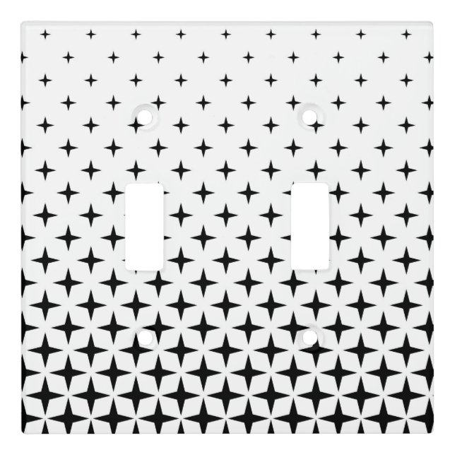 Modern Black & White Light Switch Cover (Front)