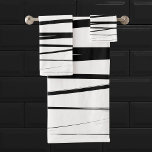 Modern Black &amp; White Lines Abstract Art  Bath Towel Set at Zazzle