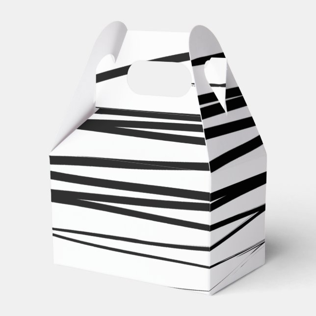 Modern Black & White Lines Abstract Art  Favor Boxes (Front Side)