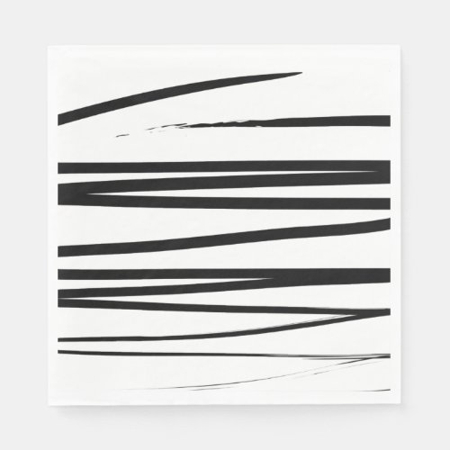 Modern Black  White Lines Abstract Art    Napkins