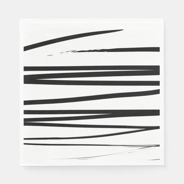 Modern Black & White Lines Abstract Art    Napkins (Front)