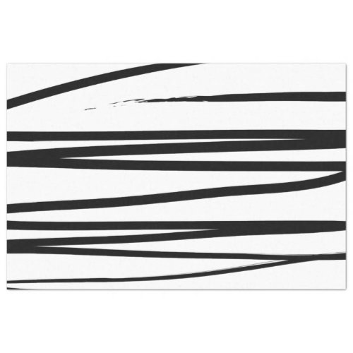 Modern Black  White Lines Abstract Art  Tissue Paper