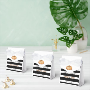 Modern Black & White Little Pumpkin Baby Shower  Favor Boxes