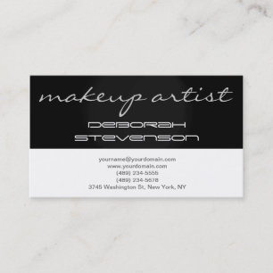 Modern Black White Make-up Artist Business Card