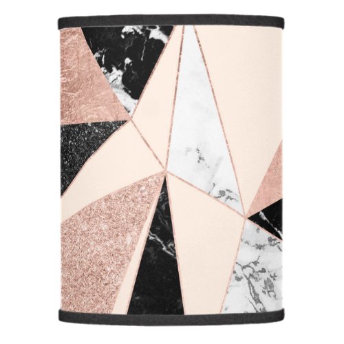 Modern black white marble blush pink rose gold gli lamp shade