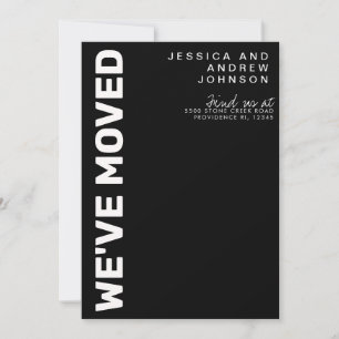 Modern Black White Minimalist Moving Announcement