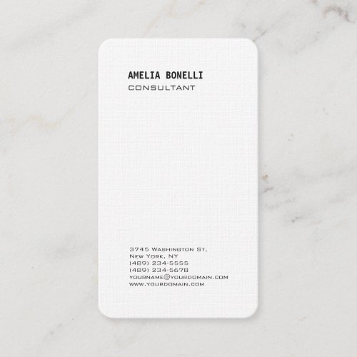 Modern Black White Minimalist Professional Business Card
